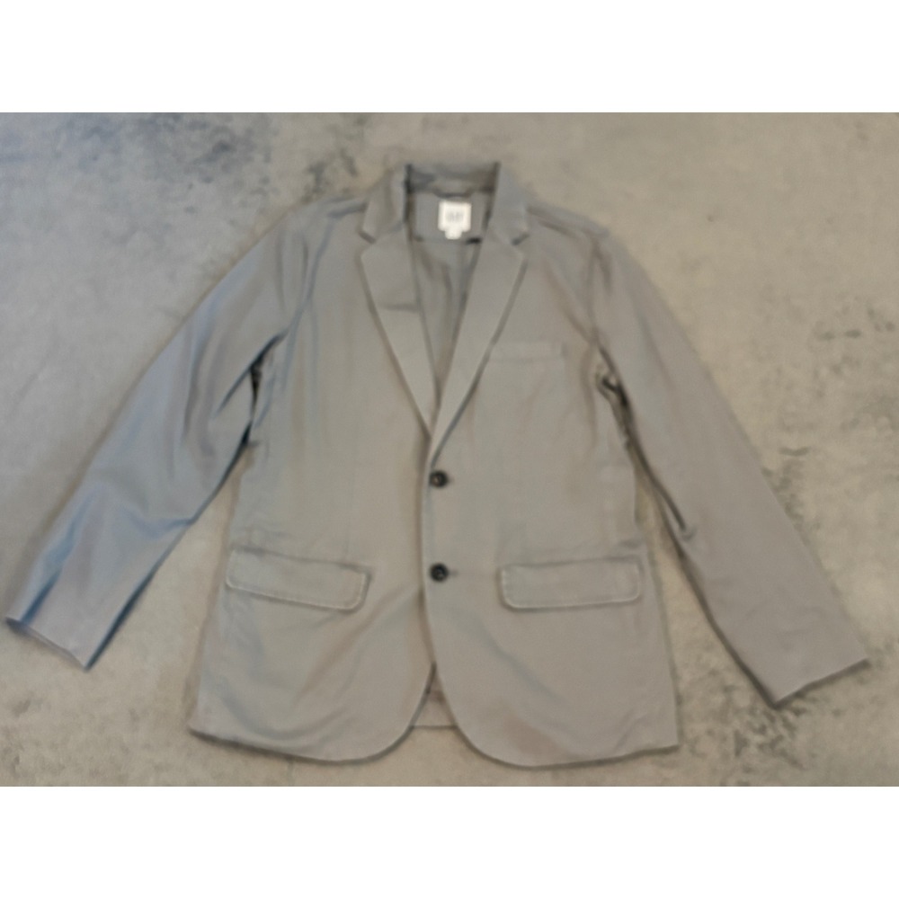 Gap Mens Blazer Jacket Grey Cotton Twill Two Button Casual Sport Coat Size S